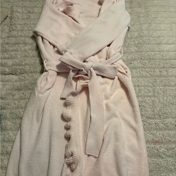 Ruffle Chenille Robe - Soft Pink - Picture 4 of 4